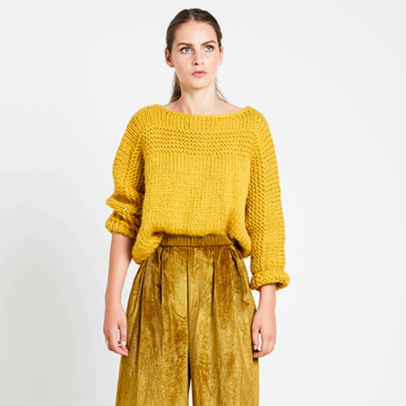 Mustard ribbed clearance jumper